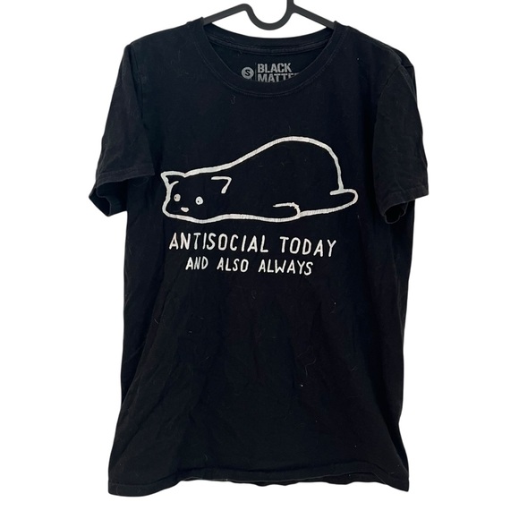 Black Matter Tops - 2/$15 Black Matter S Cat Graphic T-Shirt - Black